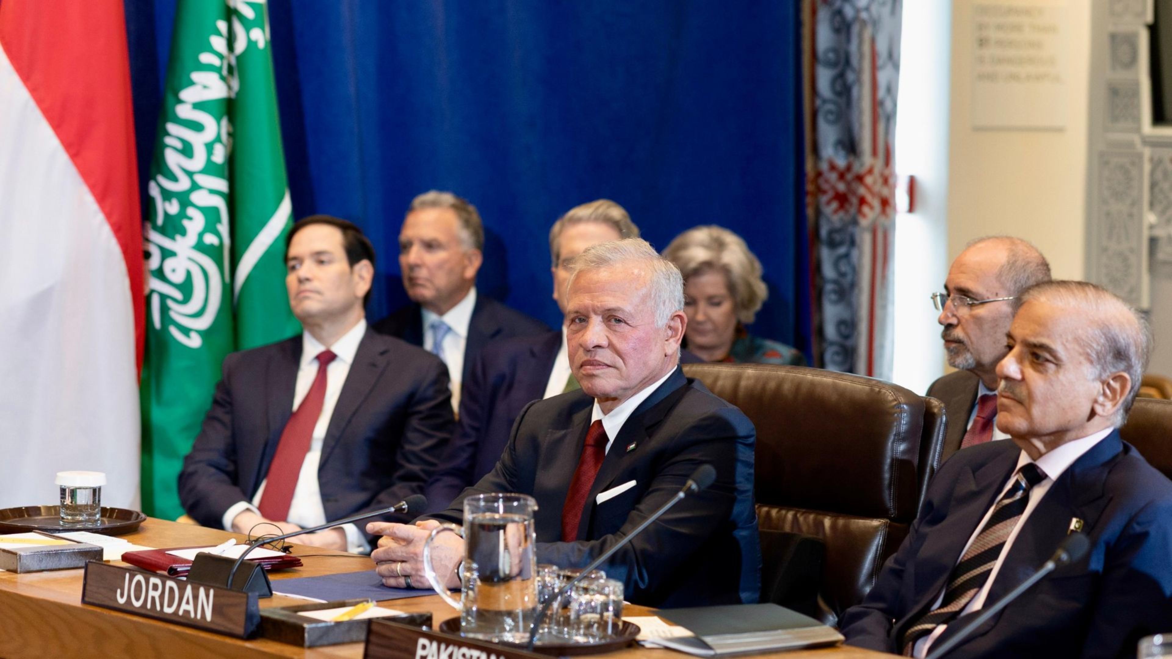 King stresses importance of working with US on comprehensive Gaza plan to end war, suffering