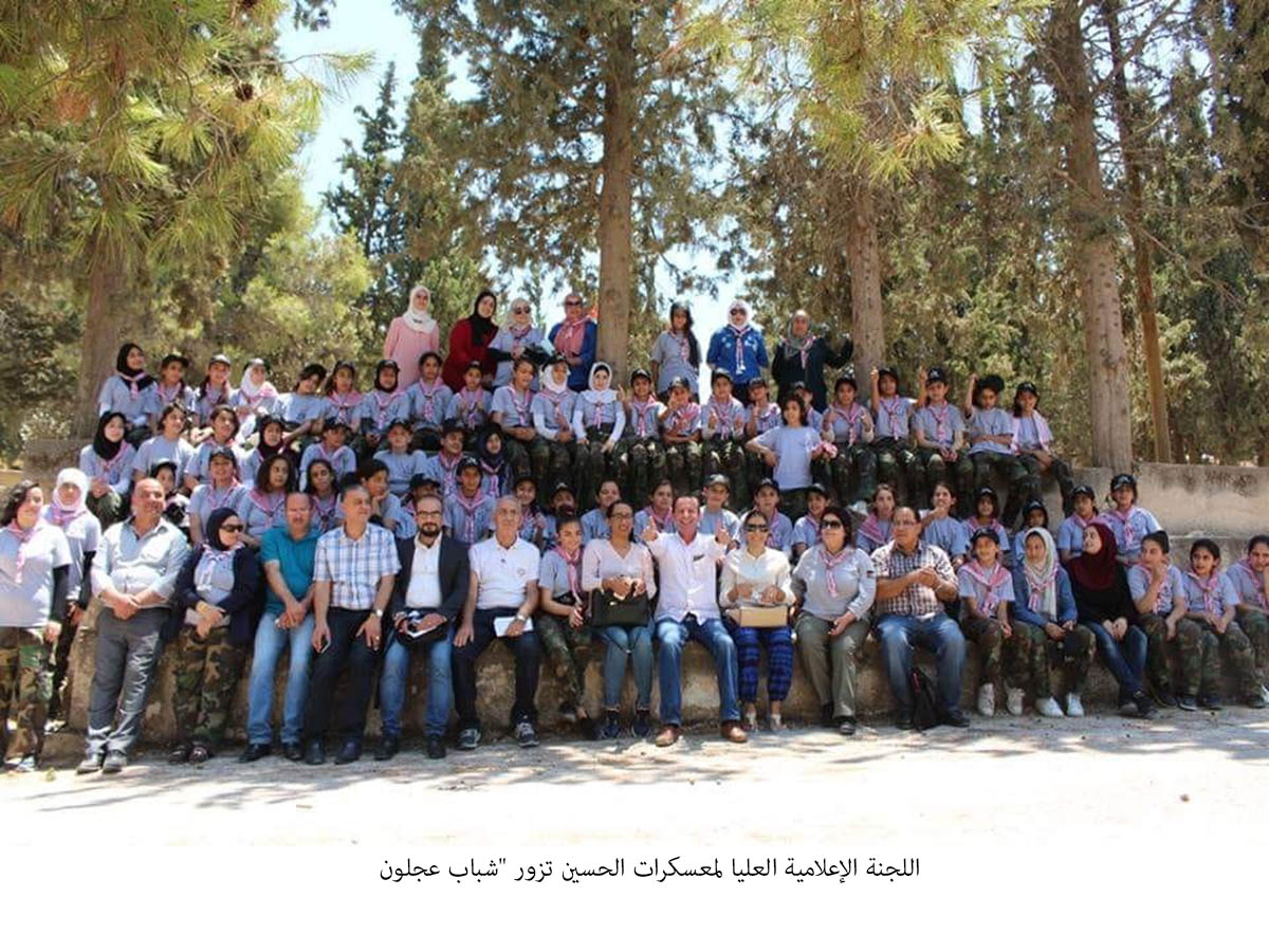 اللجنة الإعلامية العليا لمعسكرات الحسين تزور شباب عجلون<br>