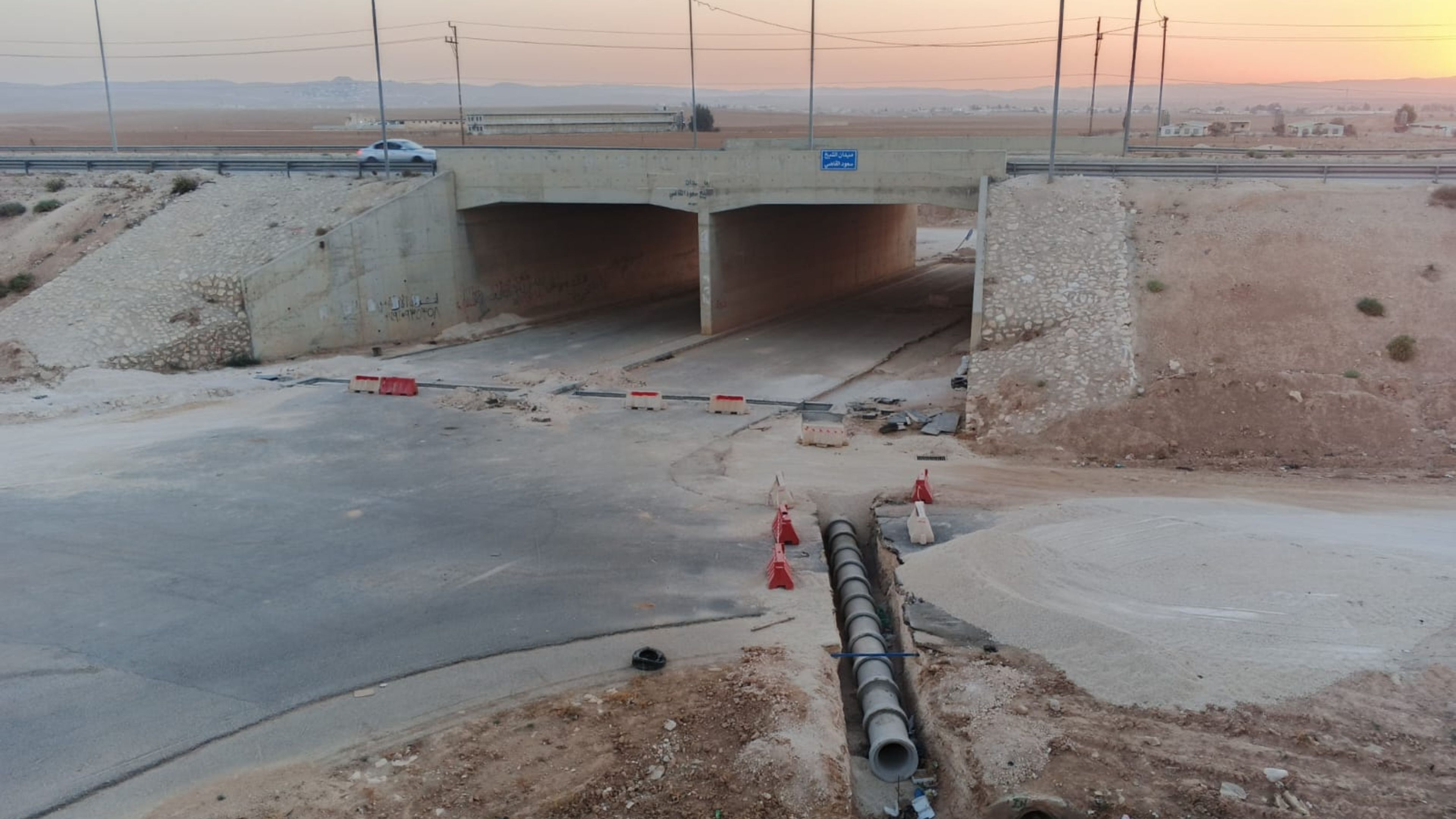  &quot;الأشغال&quot;: 60 % نسبة إنجاز تحسين نظام التصريف بنفق حوشا في المفرق